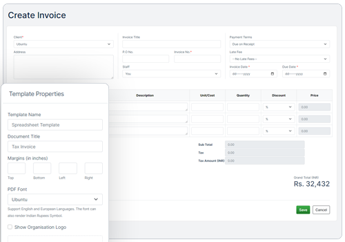 Fully Customisable Invoices