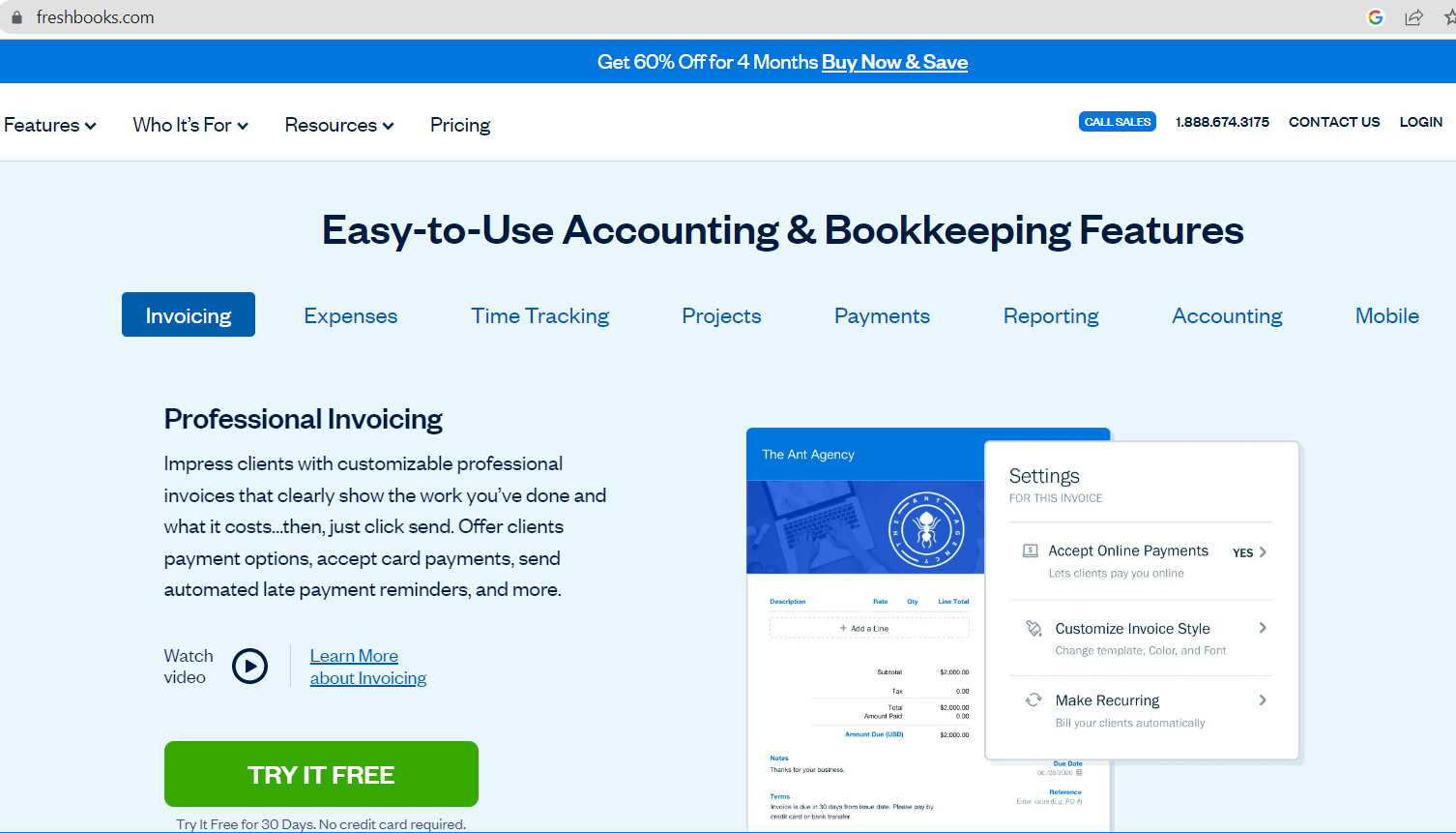 Freshbooks Invoice and accounting software